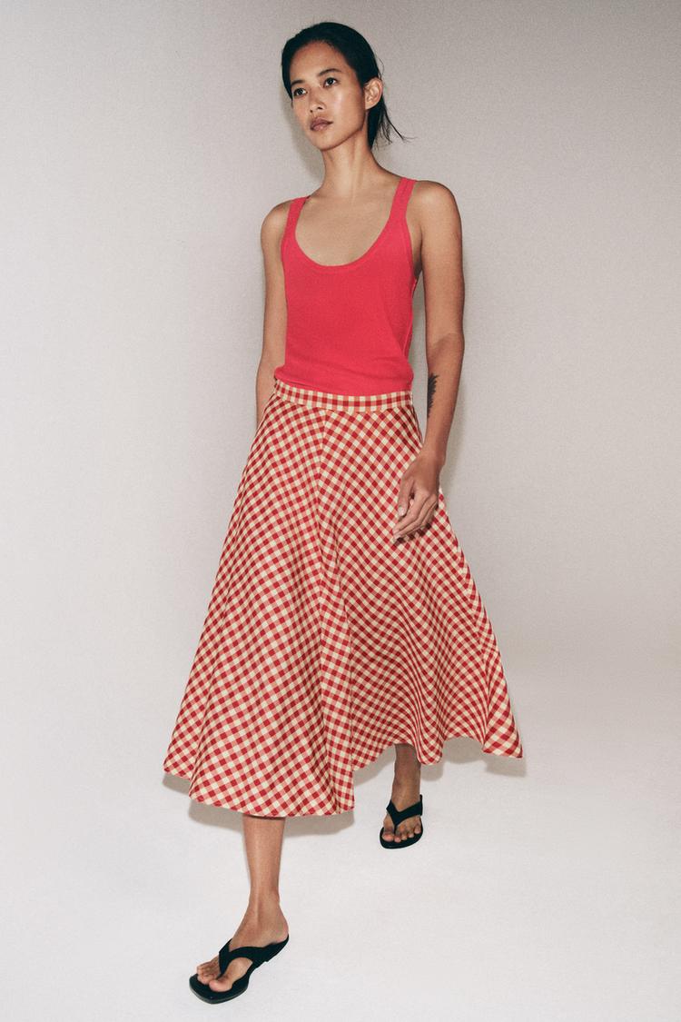 ZW COLLECTION PLAID CAPE SKIRT - Zara product image
