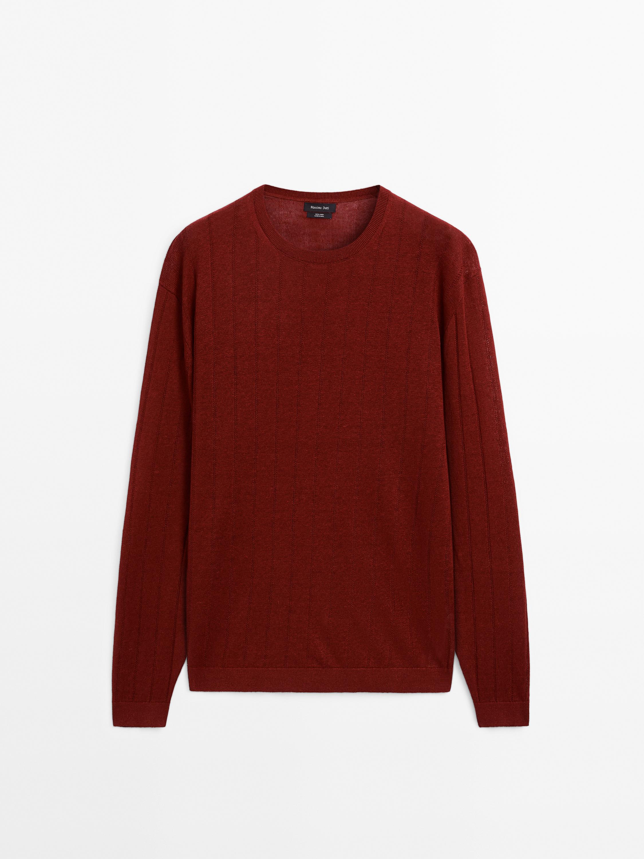 Pull à col rond 100 % lin