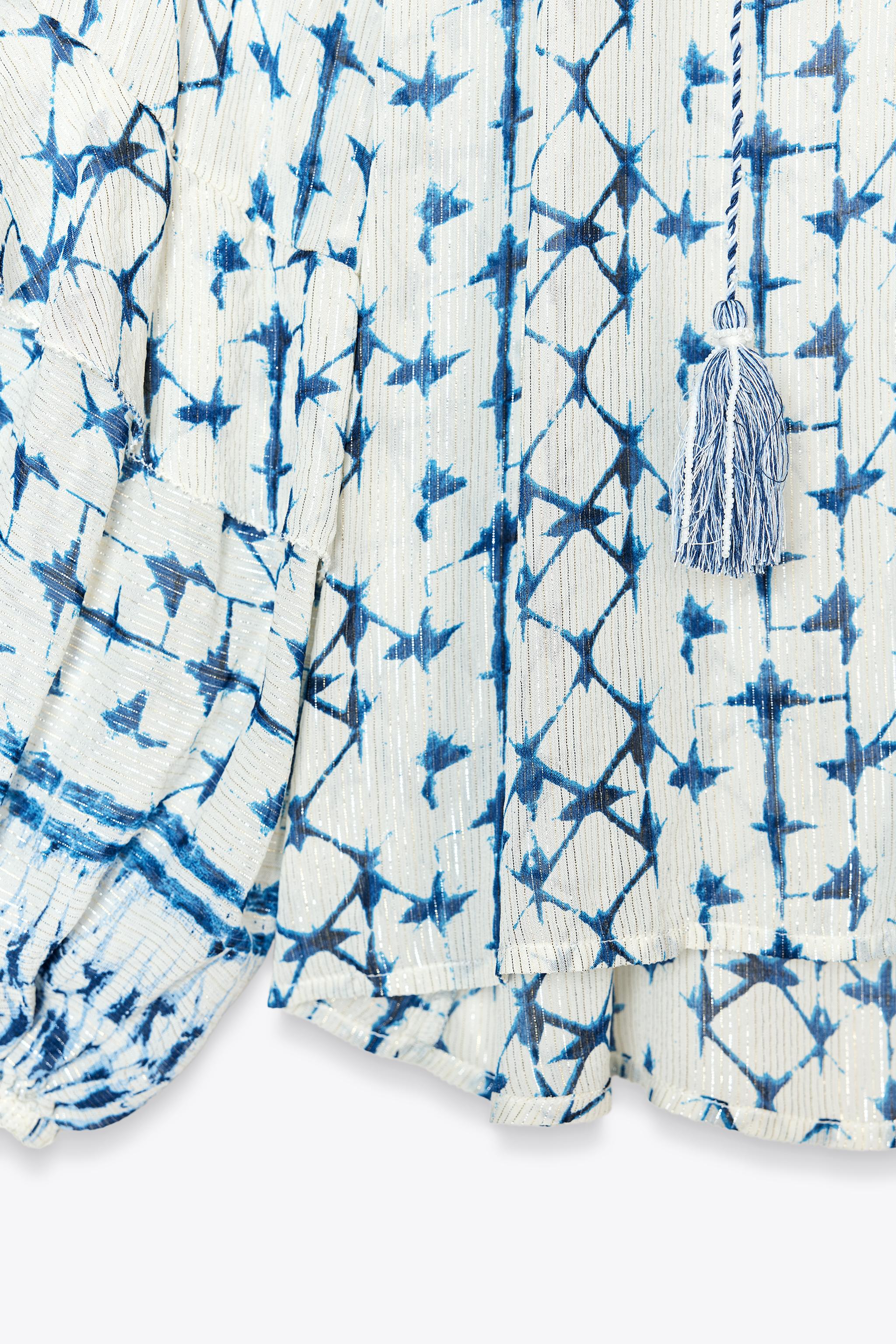 METALLIC THREAD PRINTED BLOUSE