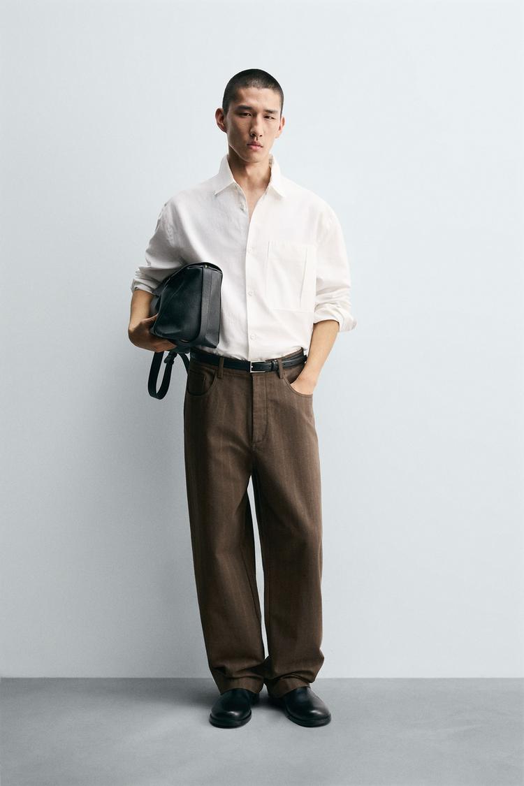 JACQUARD STRIPED BALLOON FIT PANTS