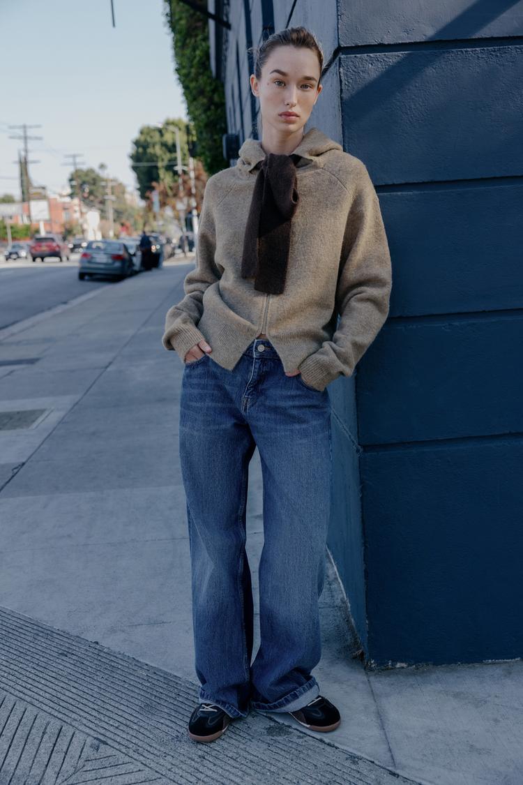 HOODIE CARDIGAN WITH BOW - Zara product image