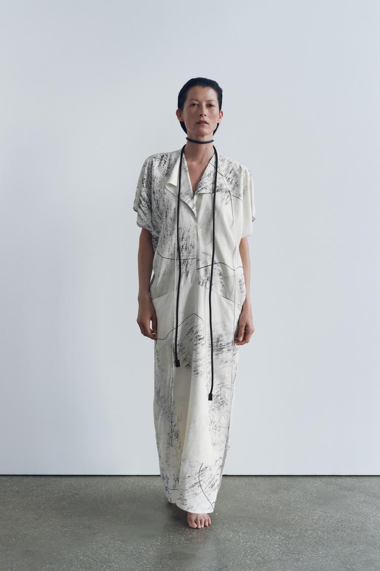 PRINTED MIDI DRESS ZW COLLECTION