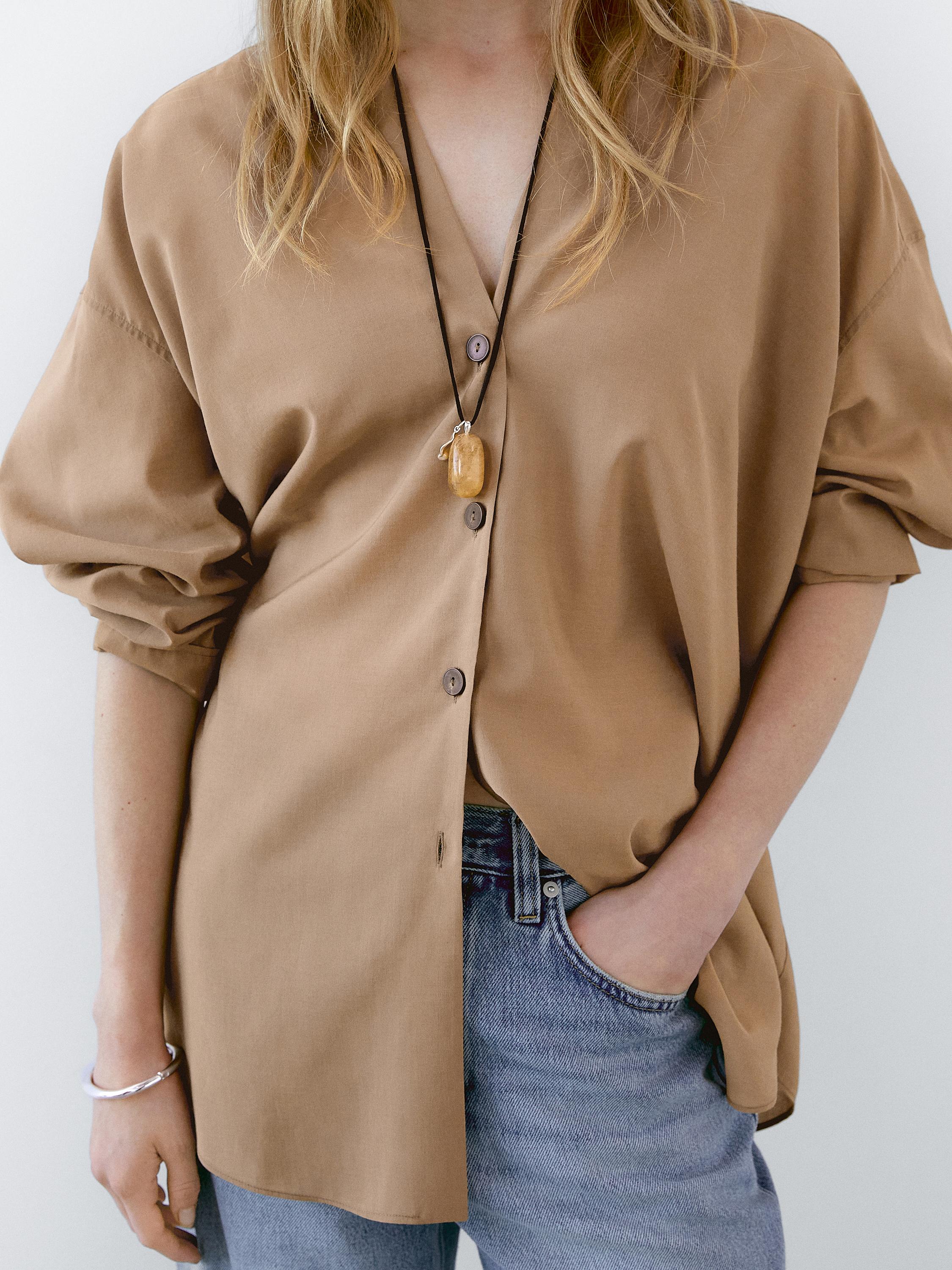 Flowing satin blouse