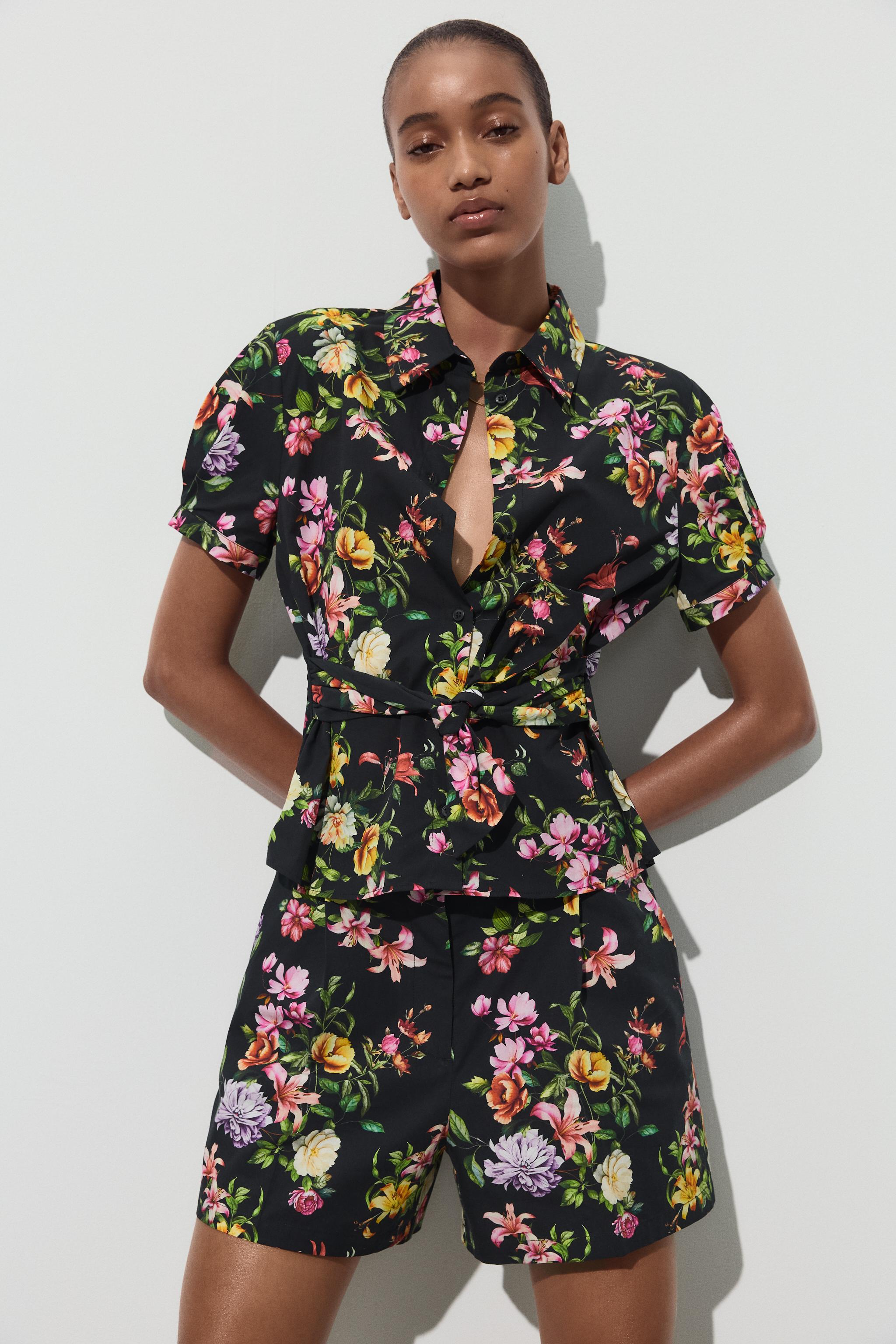 TOP EN POPELINE À IMPRIMÉ FLORAL