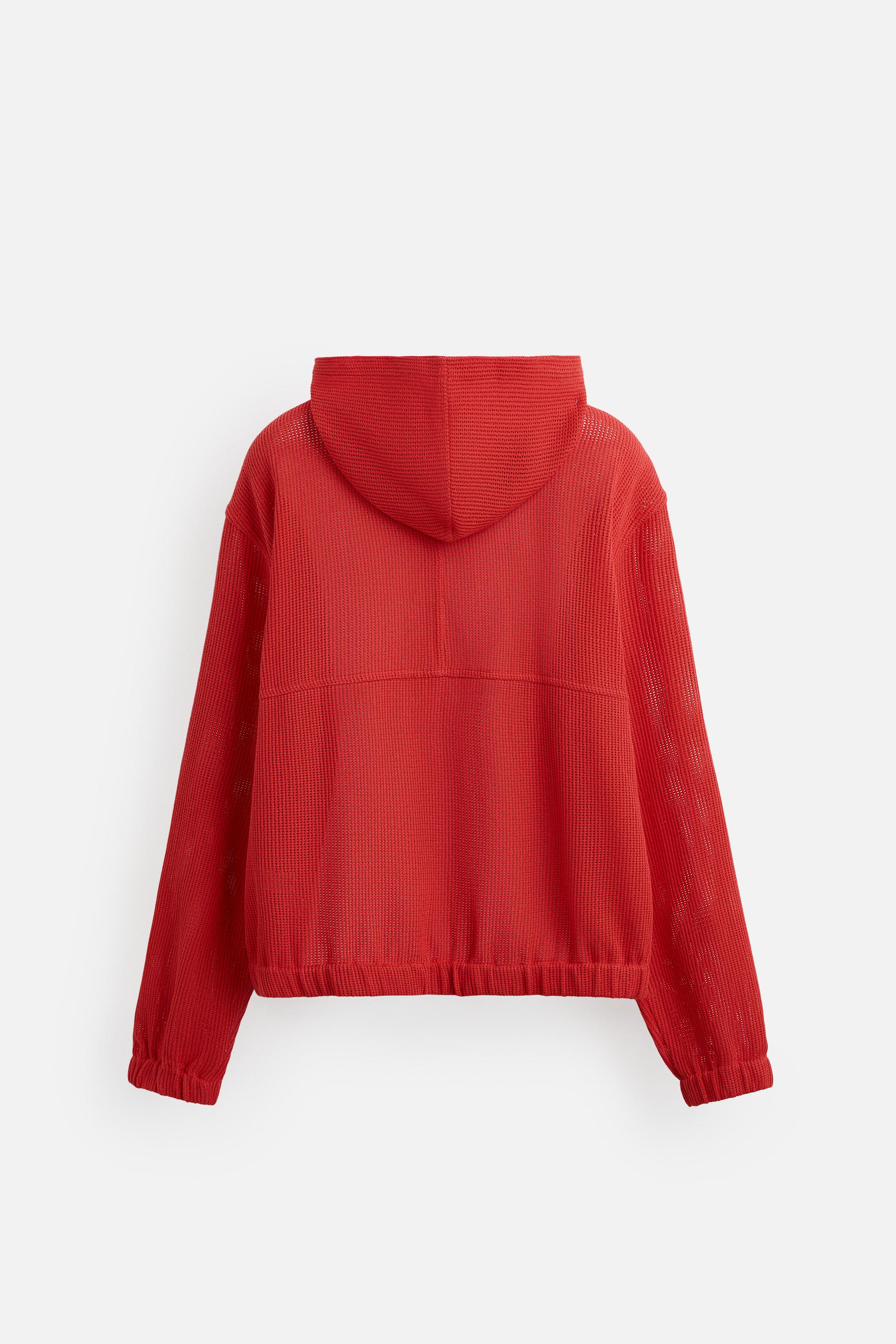 HOODED OPEN WEAVE JACKET