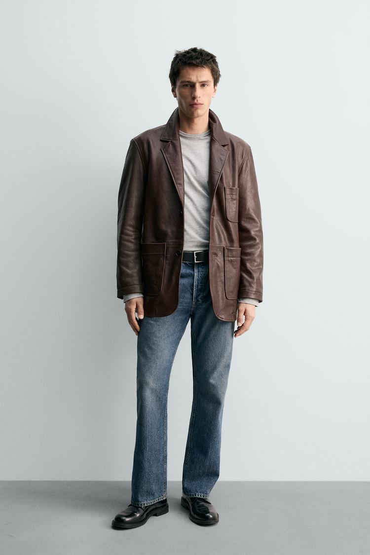 LIMITED EDITION LEATHER BLAZER - Zara product image
