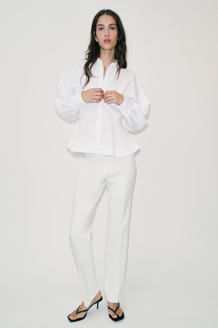 PEPLUM POPLIN SHIRT - Zara product image
