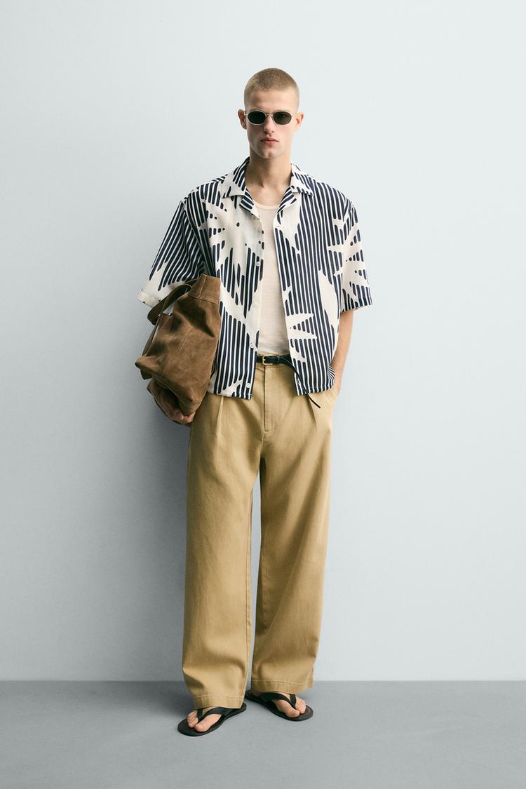 STRIPED PRINT BOXY FIT SHIRT - Zara product image