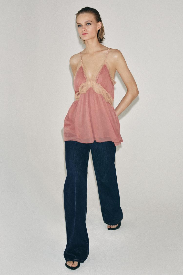 ZW COLLECTION LACE CAMISOLE TOP - Zara product image