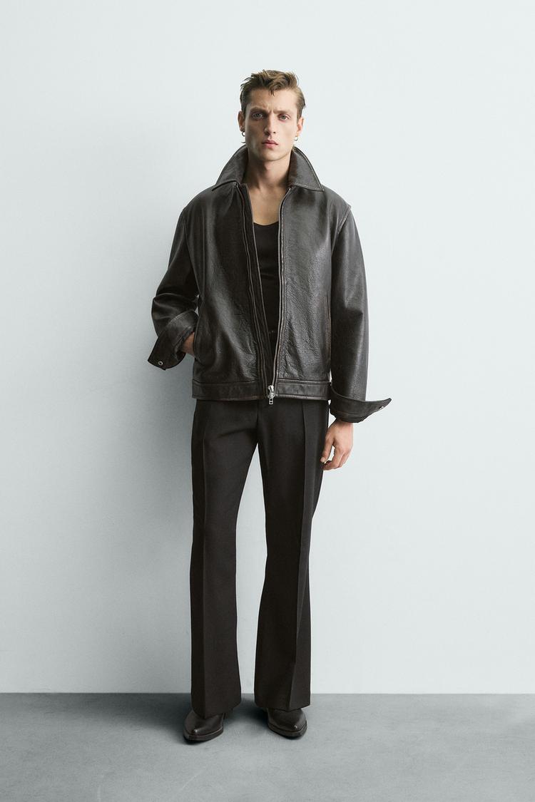 VINTAGE WASH LEATHER JACKET - Zara product image