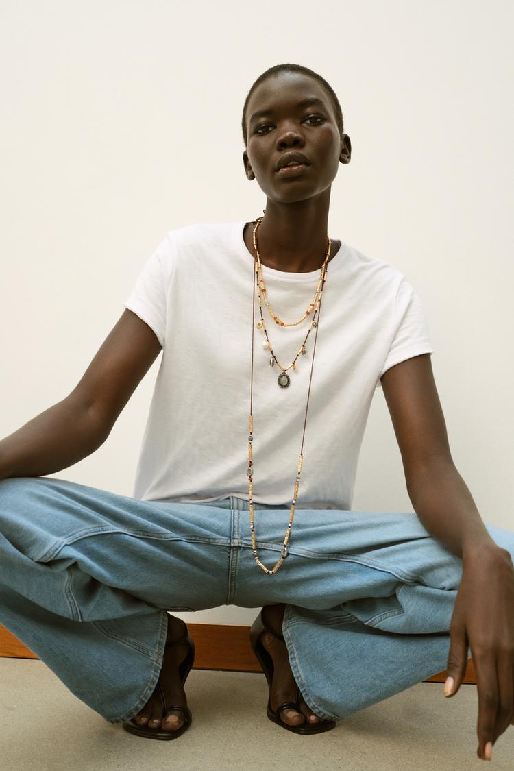 PACK OF 3 CORD NECKLACES WITH CHARMS AND JEWELS - Zara product image