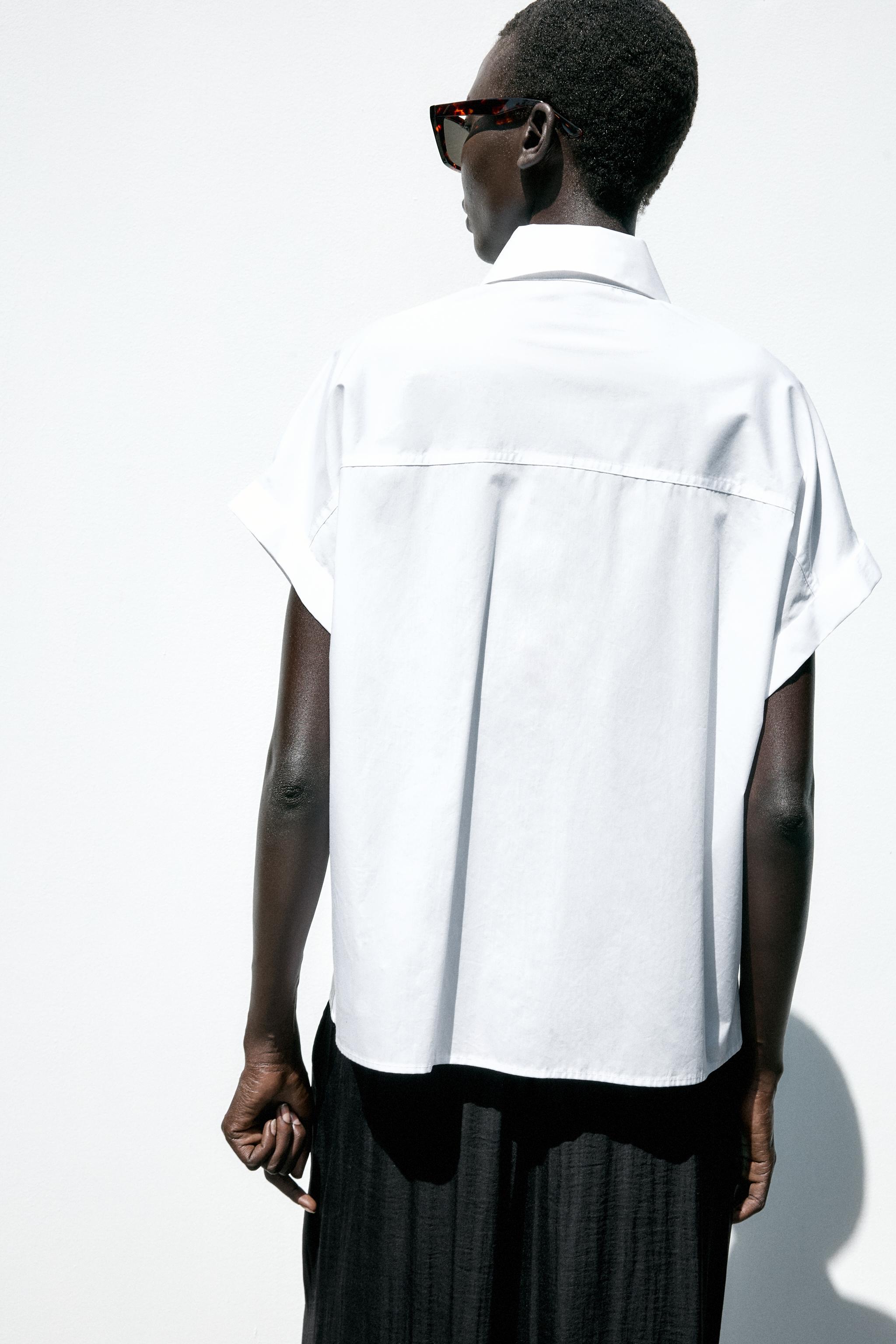 CHEMISE EN POPELINE COL BIJOUX