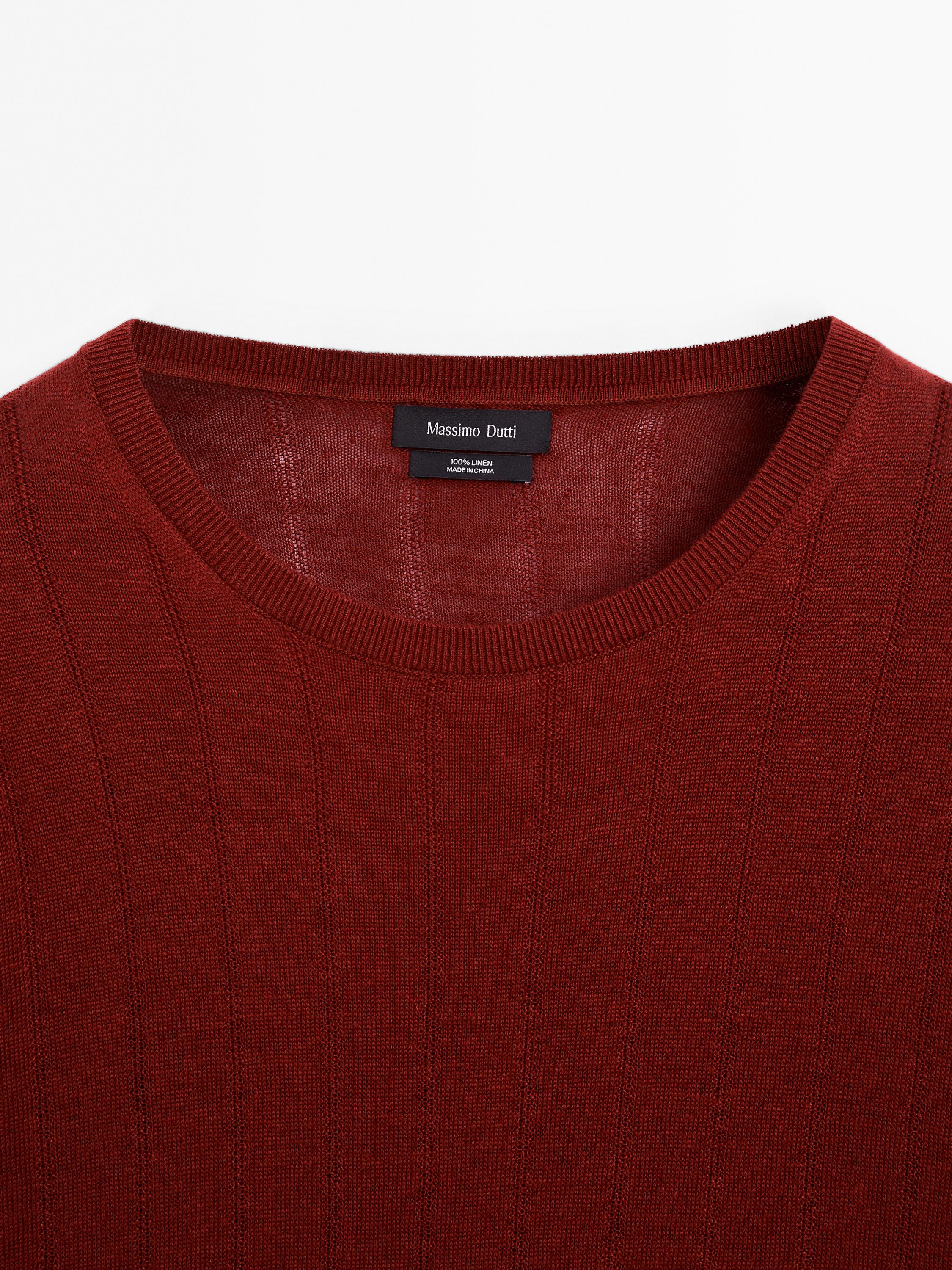 Pull à col rond 100 % lin