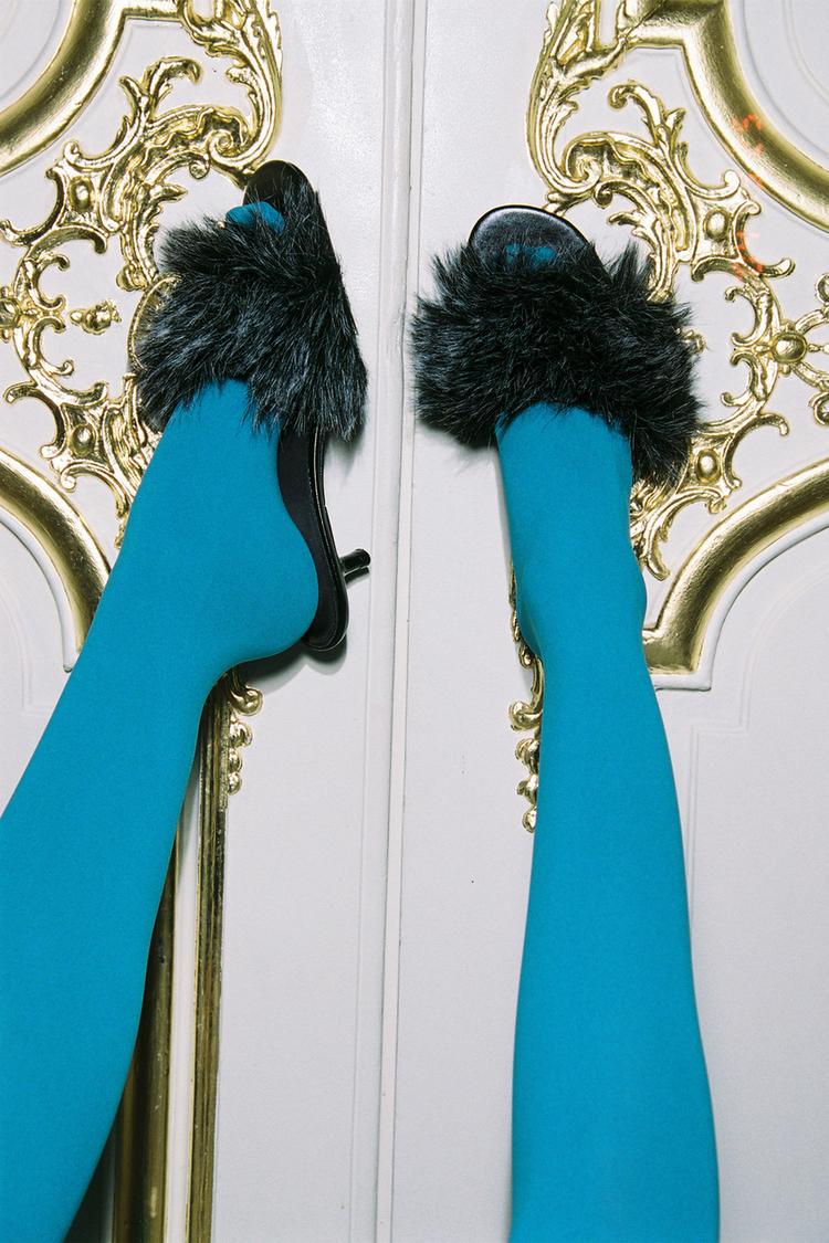 FAUX FUR SANDALS