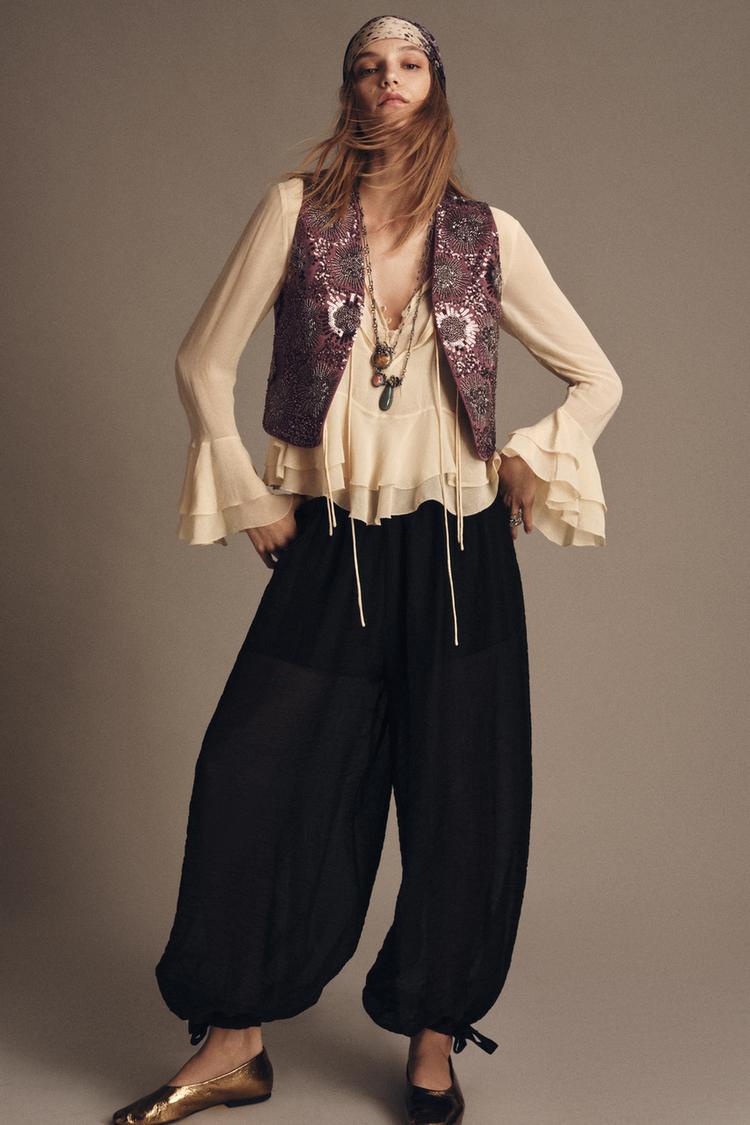 ZW COLLECTION TIE-HEM BALLOON PANTS