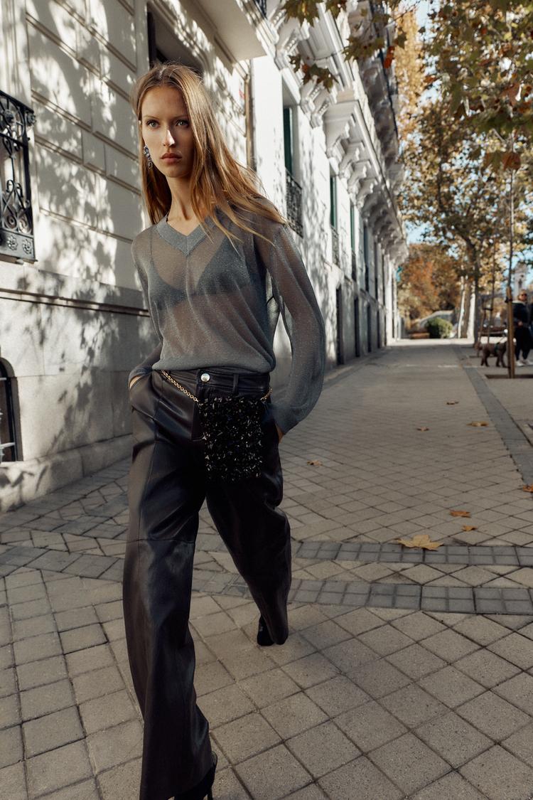 FAUX LEATHER STRAIGHT PANTS - Zara product image
