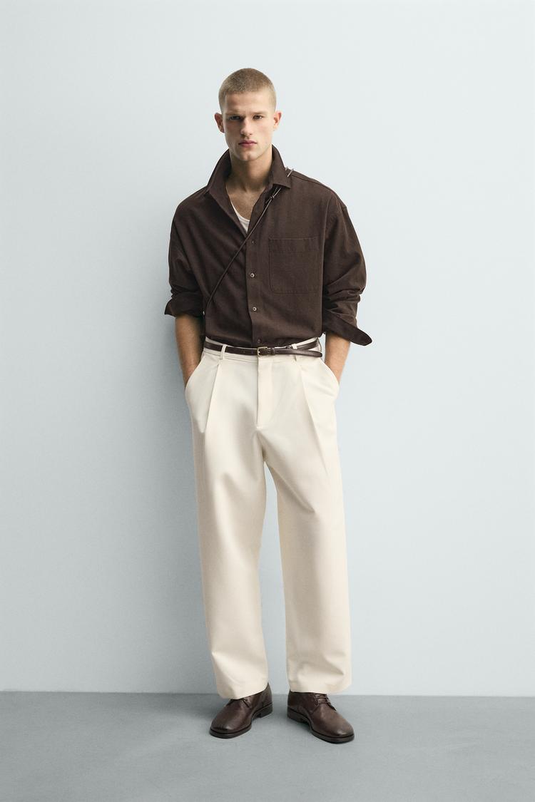 RELAXED FIT PLEATED PANTS - Zara product image