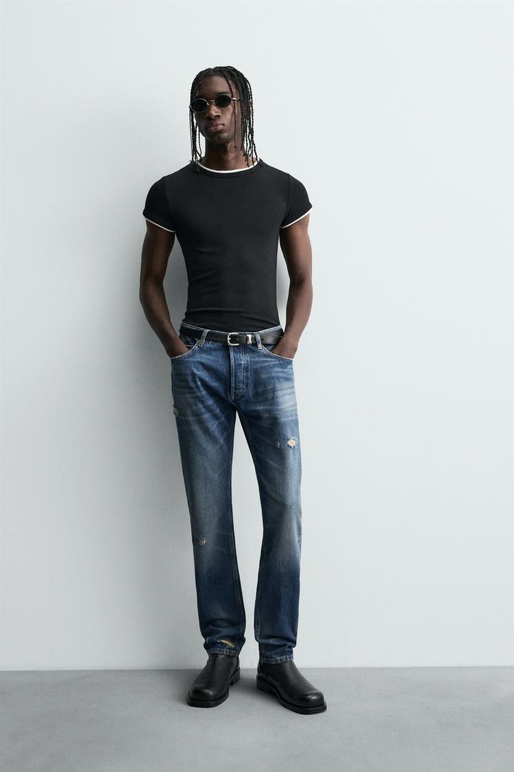 RIPPED SLIM FIT JEANS - Zara product image