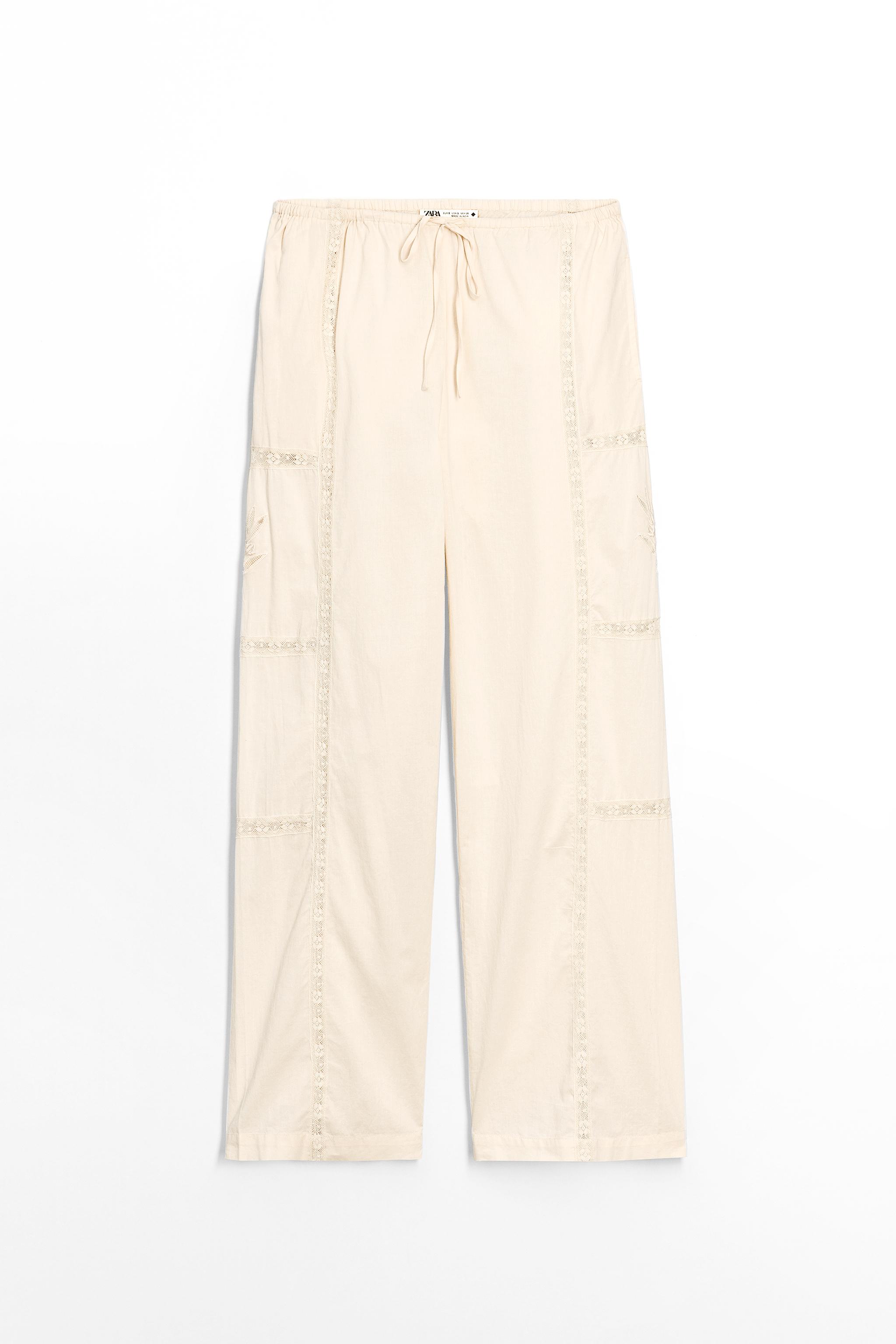 PANTALON DENTELLE BRODÉ FLEURS