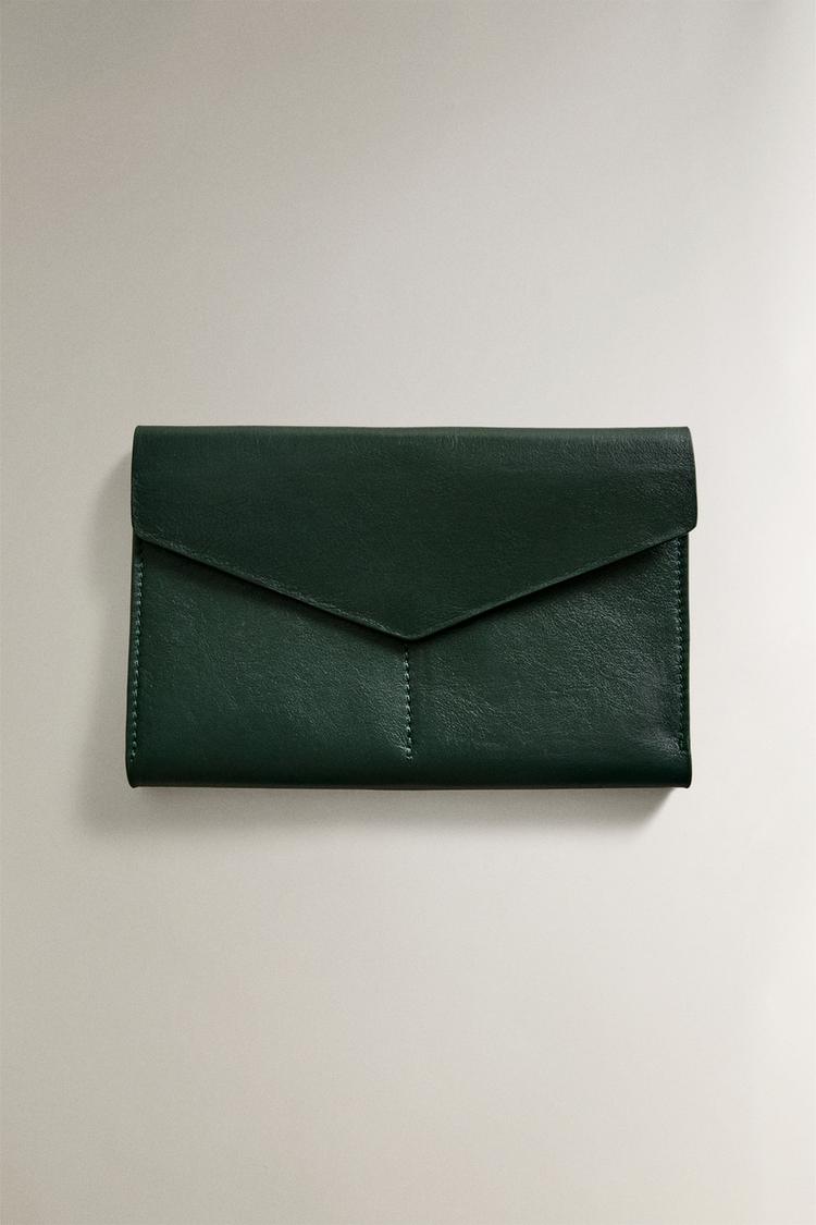 LEATHER CABLE ORGANIZER WALLET - Zara product image