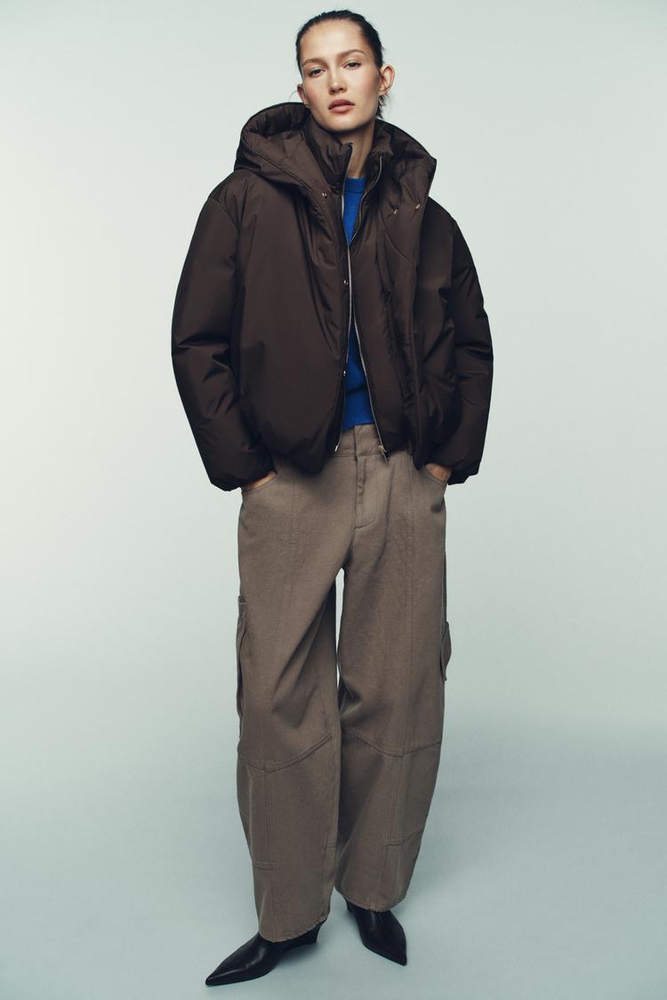 WATER REPELLENT WINDPROOF PUFFER ANORAK WITH HOODIE - Zara product image