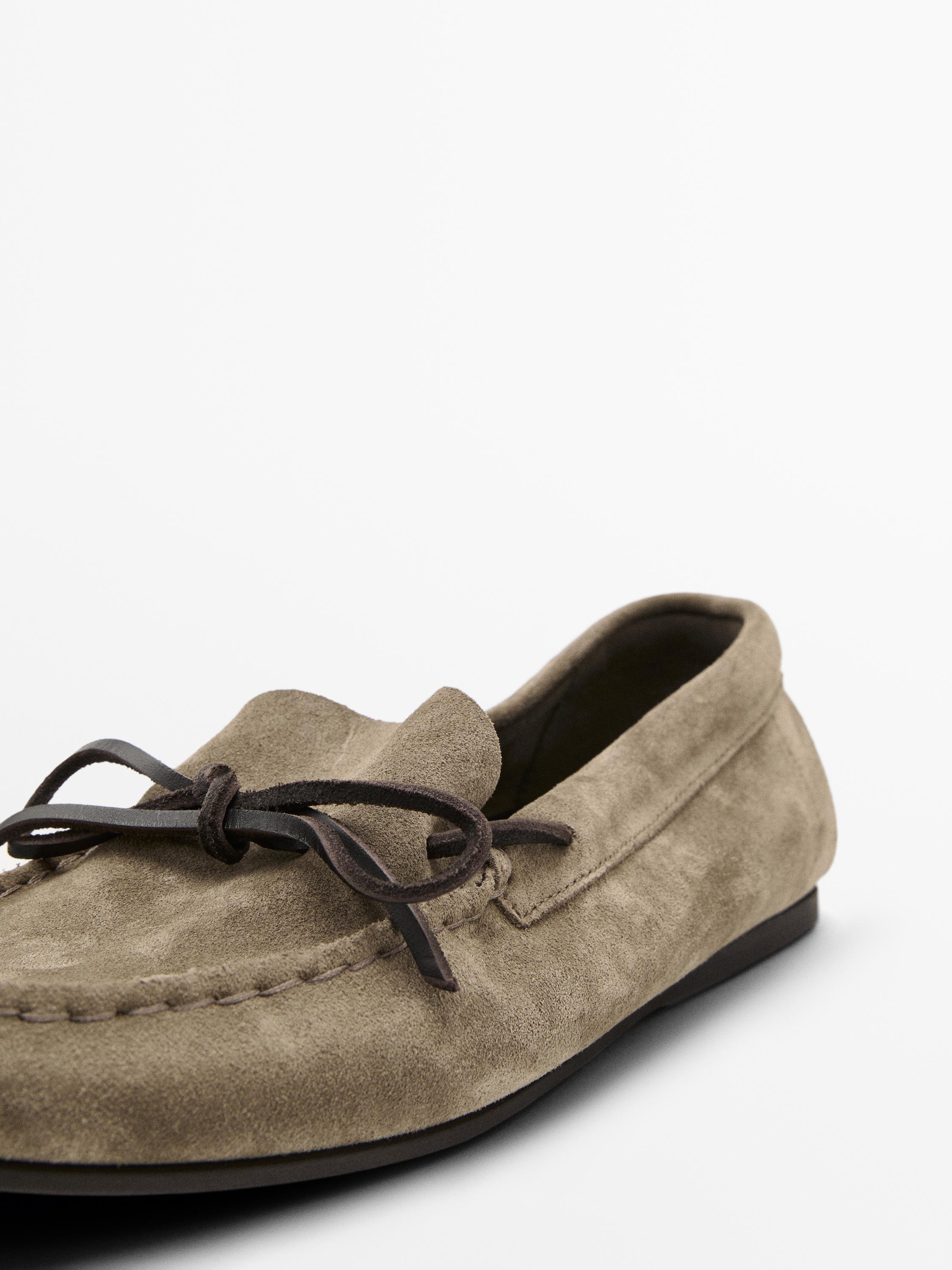 Mocassins en croûte de cuir nœud