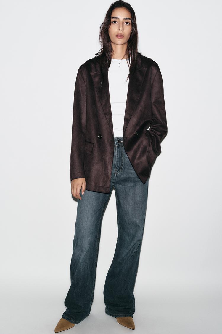 FAUX SUEDE BLAZER
