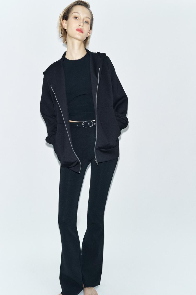 SCUBA-EFFECT HOODED SWEATSHIRT