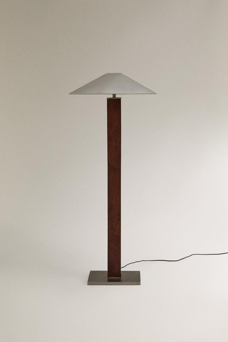 METAL AND WOOD STEM LAMP - Zara product image