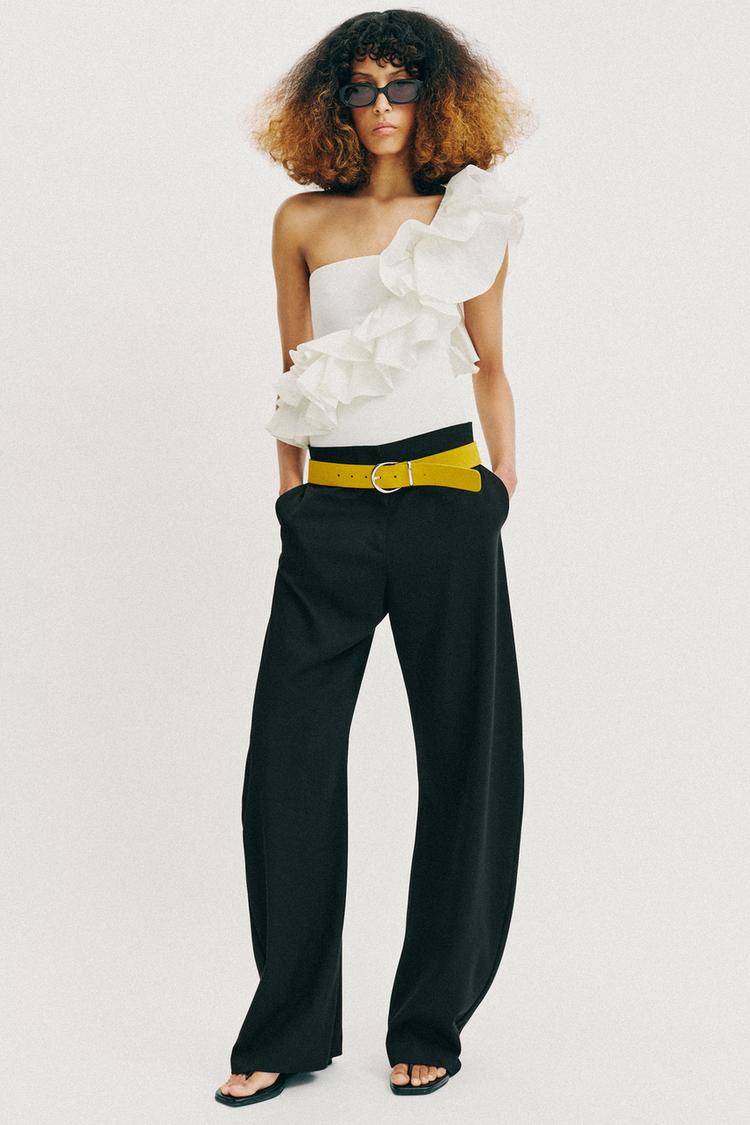 ASYMMETRIC RUFFLED BODYSUIT - Zara product image