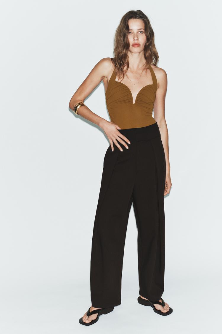 DRAPED HALTER BODYSUIT - Zara product image