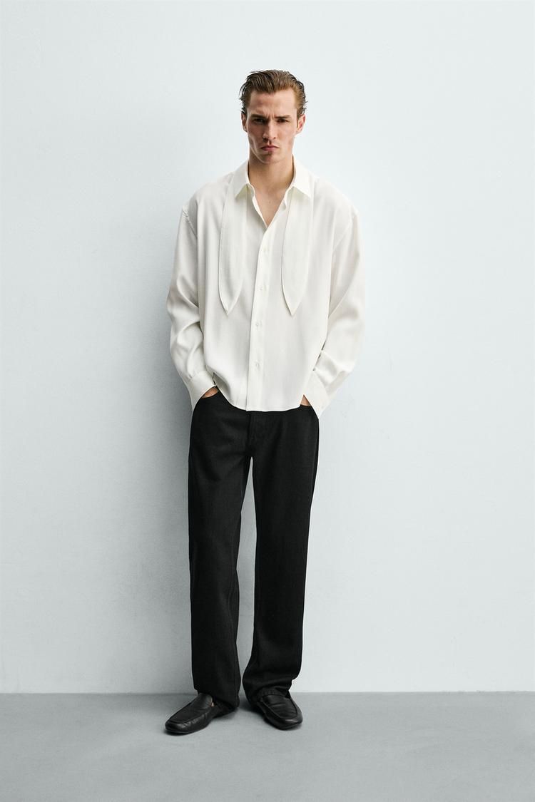 FLOWY SHIRT WITH SHORT TIE - Zara product image