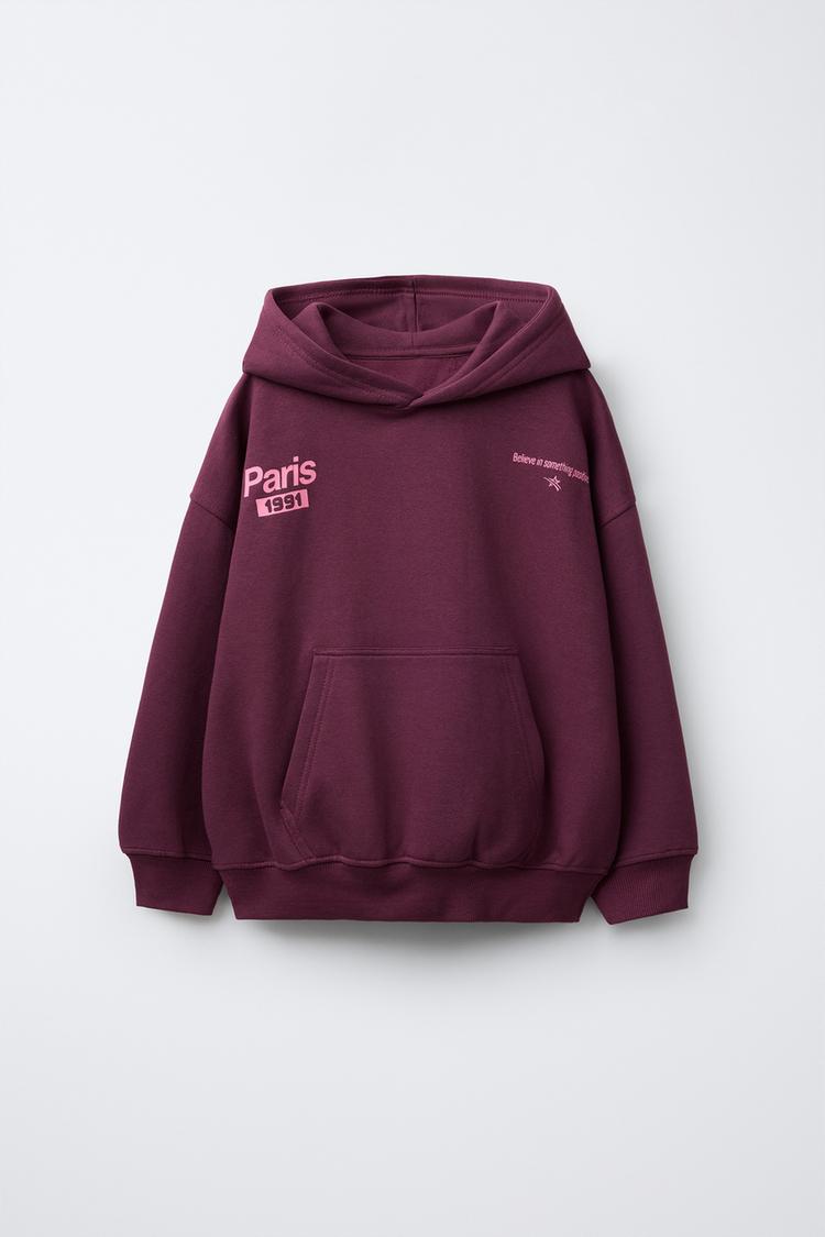 HOODIE SWEATSHIRT WITH TEXT - Zara product image
