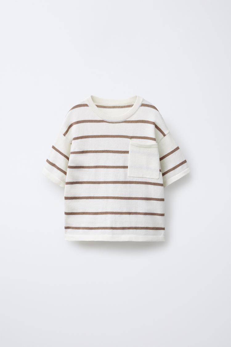 STRIPED KNIT T-SHIRT