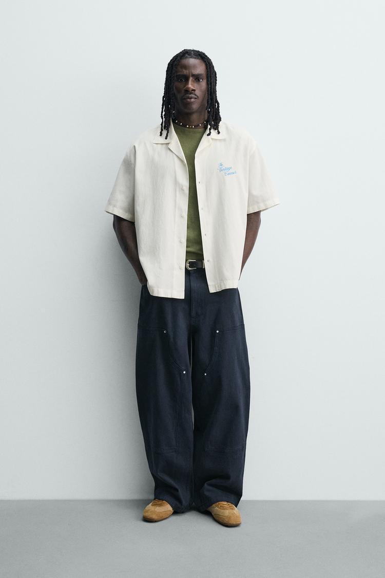 RELAXED FIT LYOCELL - COTTON PRINTED SHIRT - Zara product image