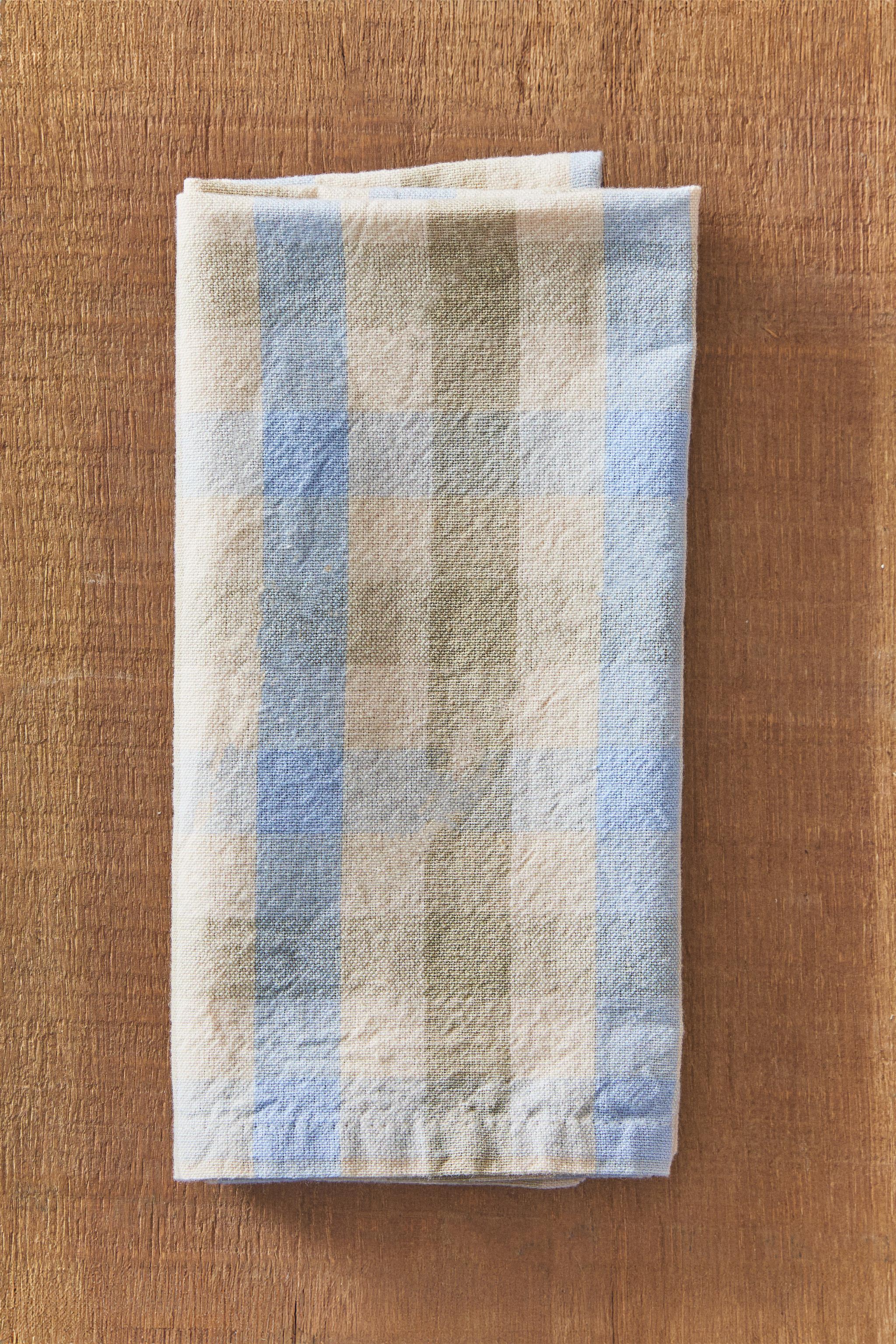 SERVIETTES DE TABLE CARREAUX FIL TINTÉ (LOT DE 2)