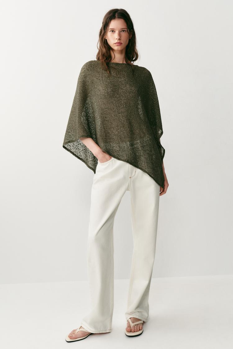 METALLIC THREAD ASYMMETRIC CAPE - Zara product image