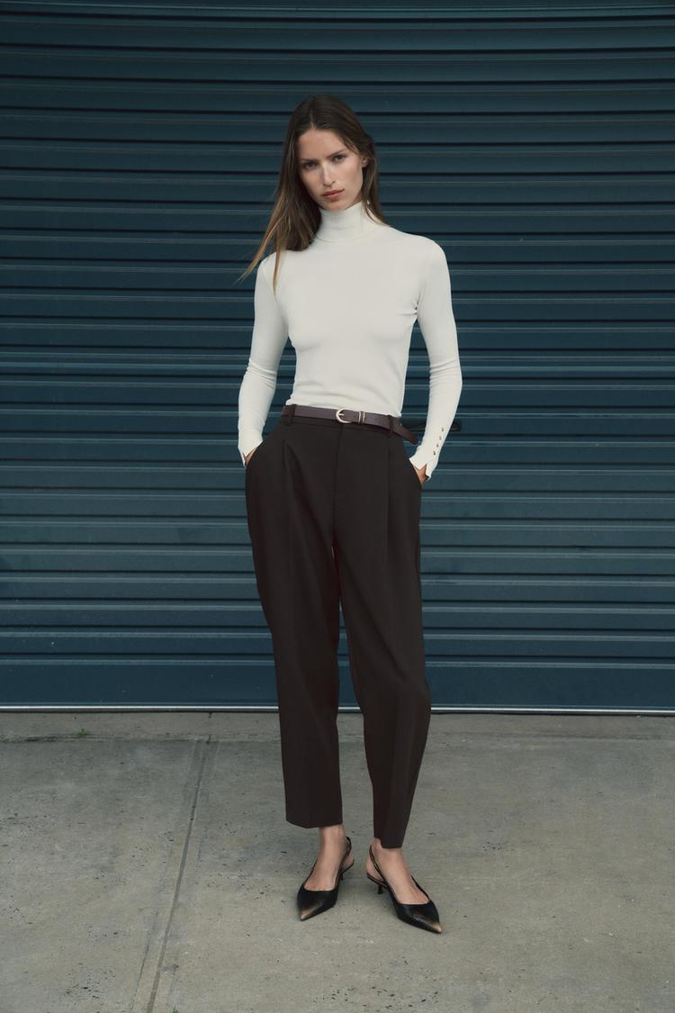 BELTED PLEATED PANTS - Zara product image