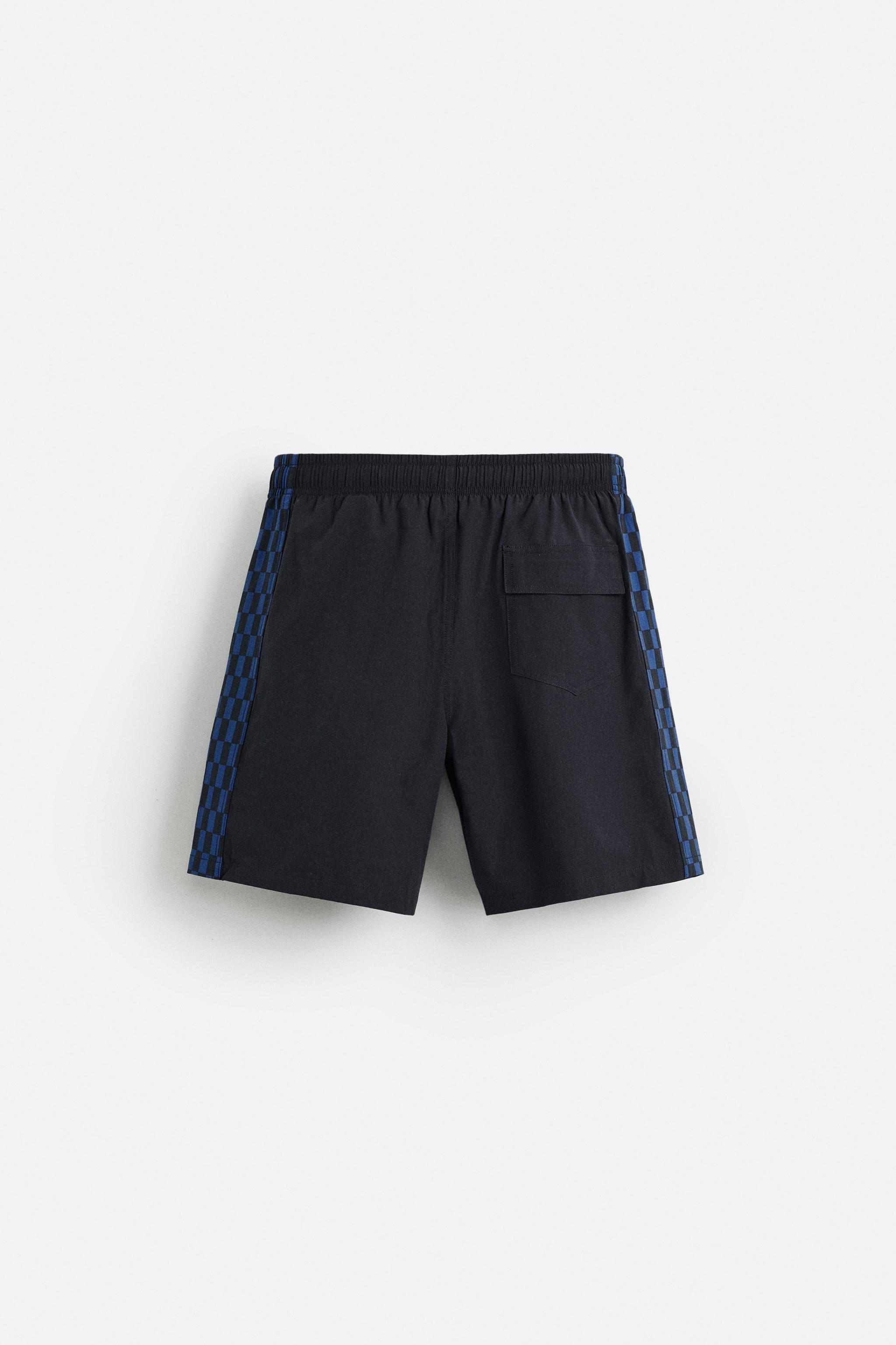 LONG CHECKERED BANDS SWIMSUIT