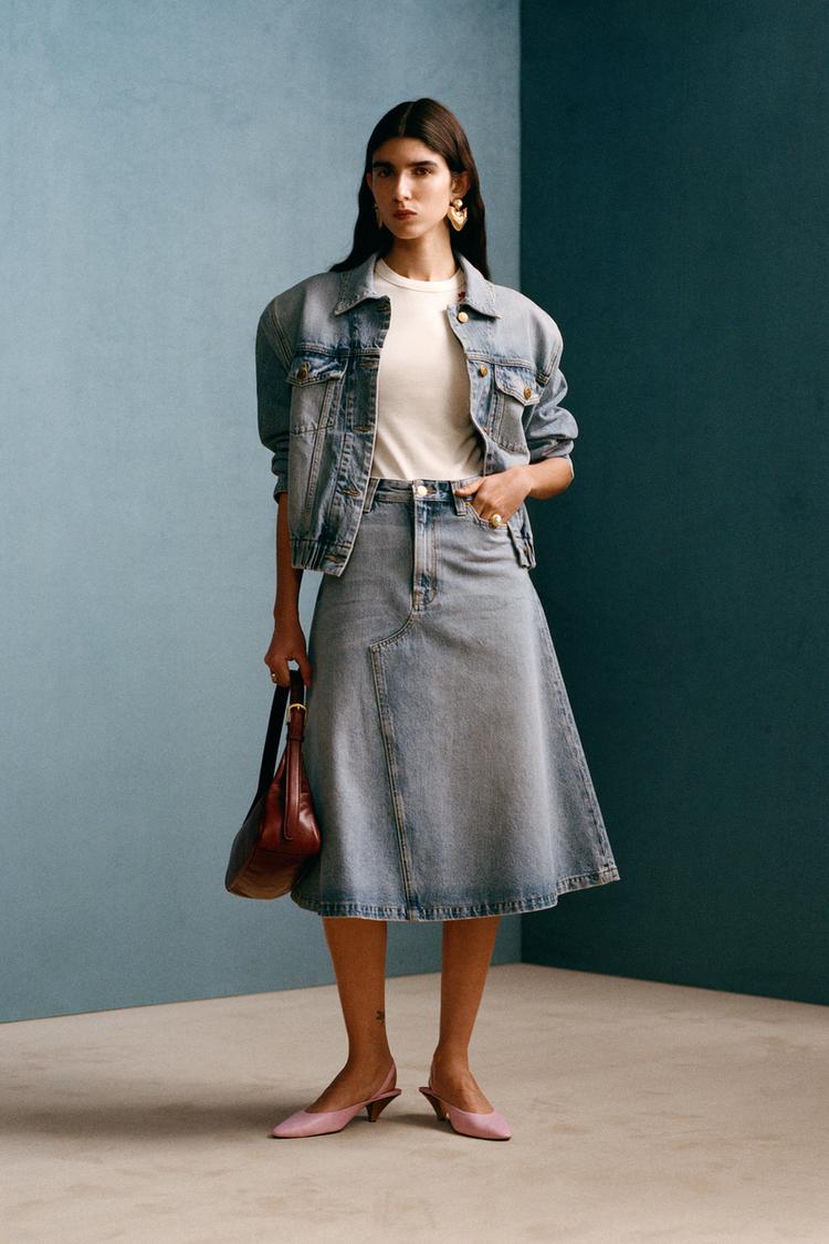 WILLY CHAVARRIA X ZARA DENIM MIDI SKIRT - Zara product image