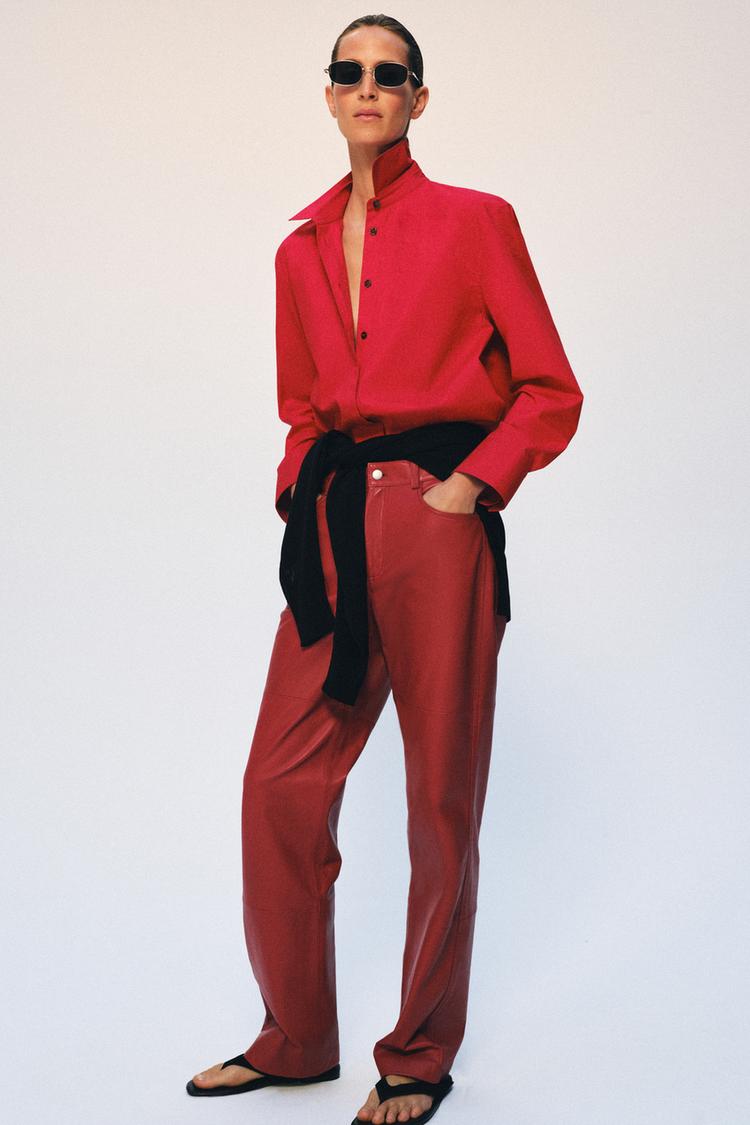 ZW COLLECTION LIMITED EDITION 100% LEATHER PANTS - Zara product image