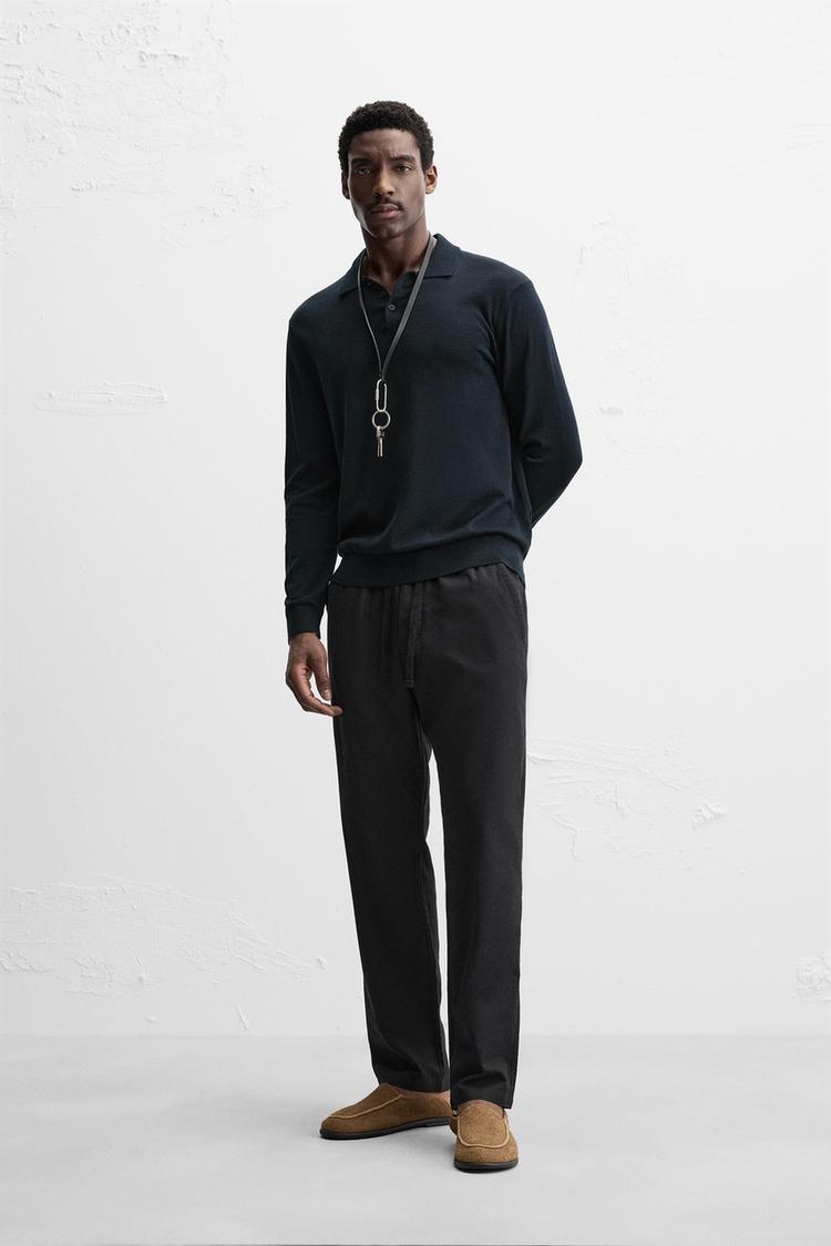 RELAXED FIT COTTON-LINEN PANTS