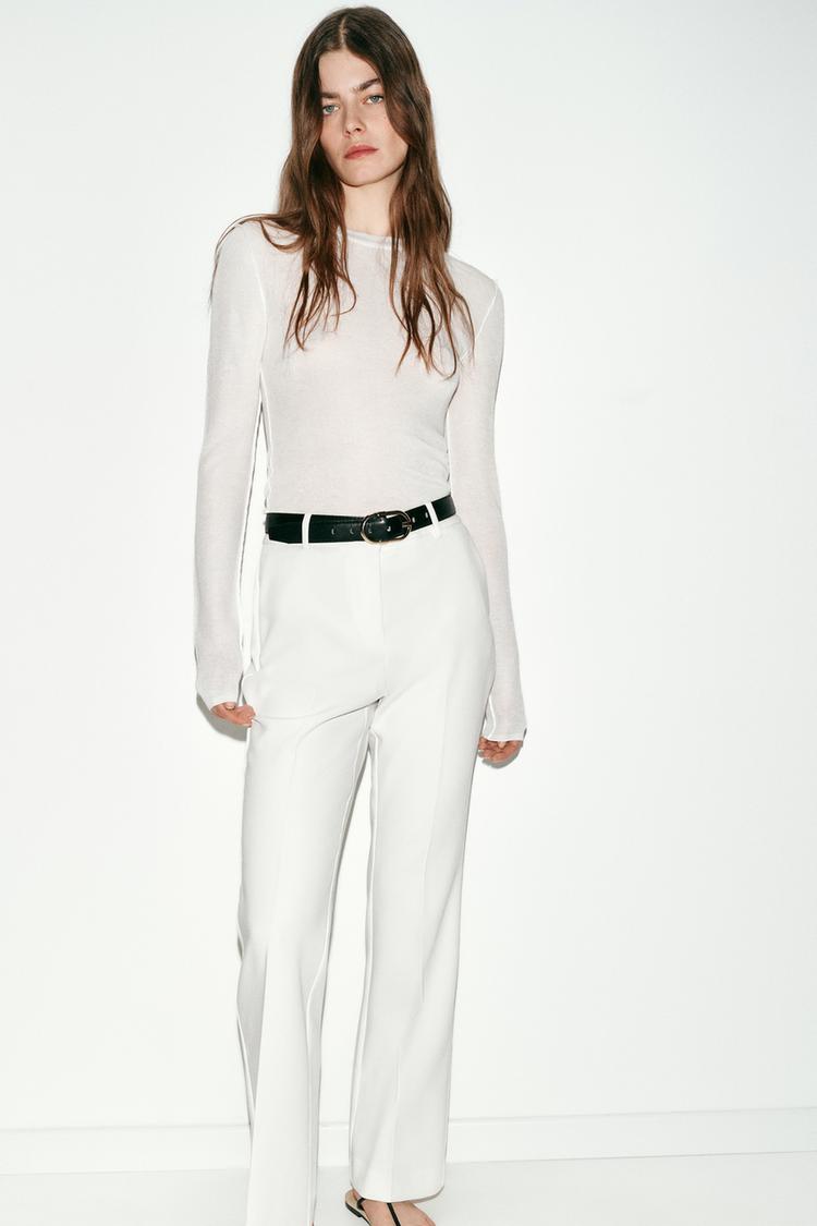 STRAIGHT LEG BELTED PANTS - Zara product image