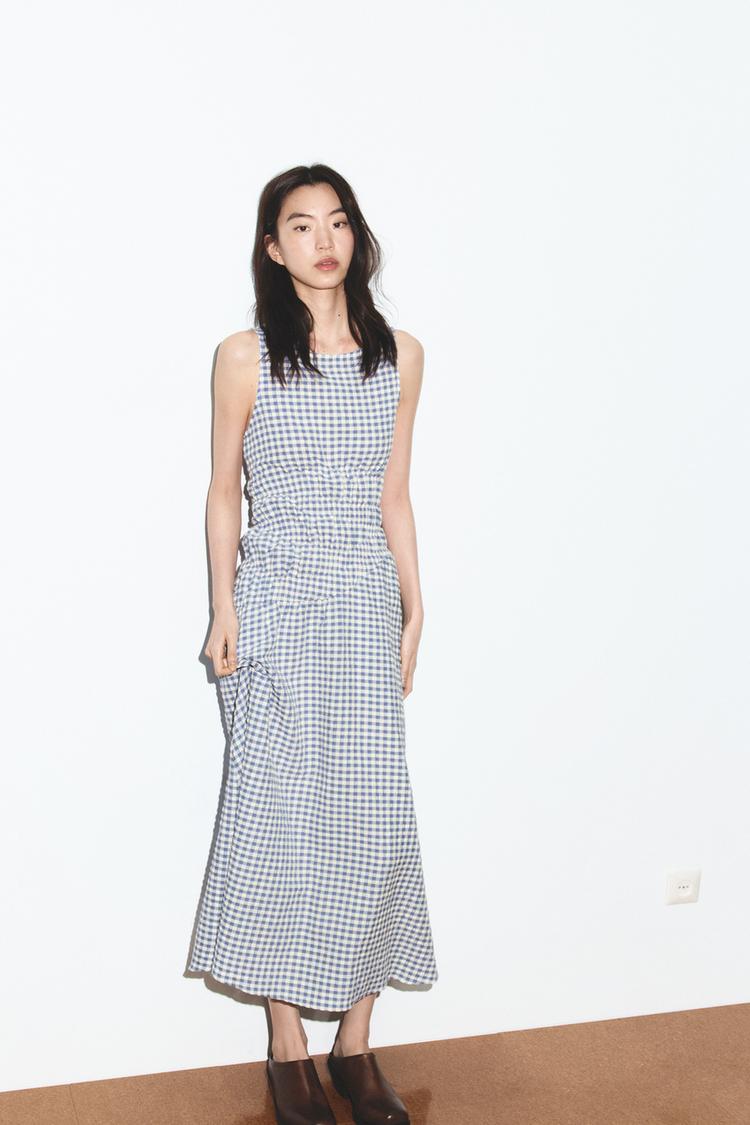 GINGHAM MIDI DRESS - Zara product image