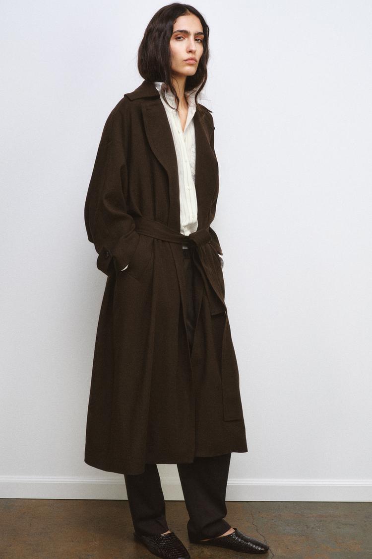 FLOWY WOOL TRENCH COAT ZW COLLECTION LIMITED EDITION - Zara product image