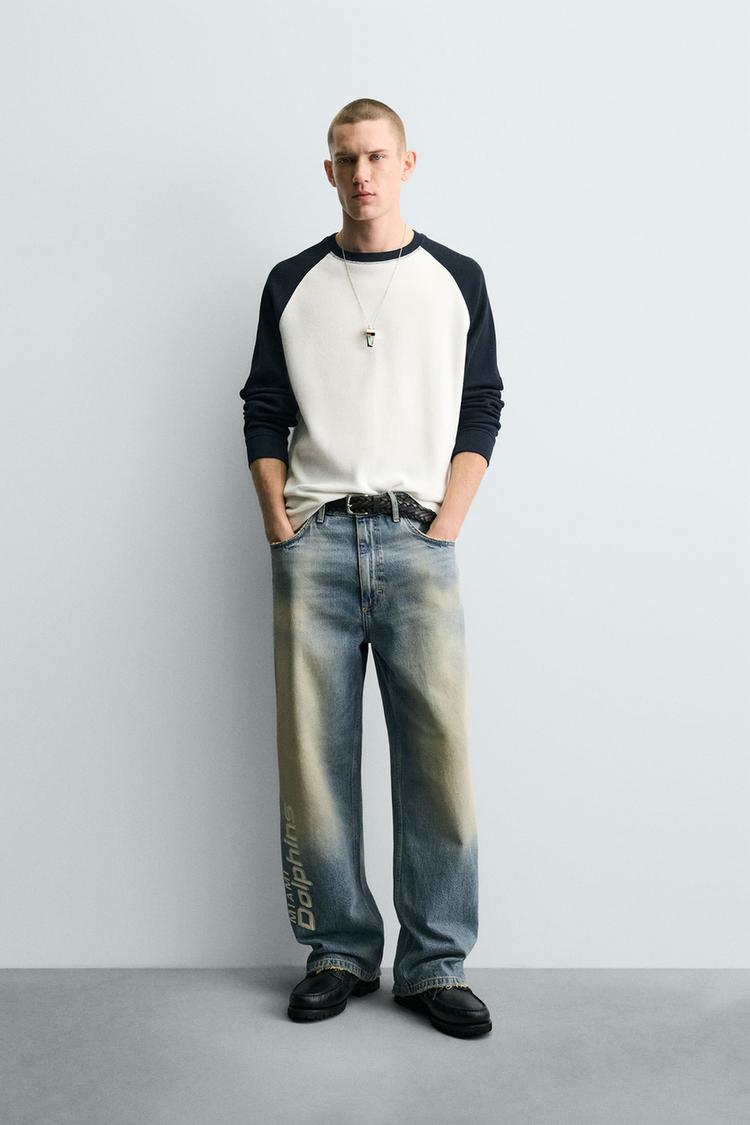 NFL MIAMI DOLPHINS EMBROIDERED RELAXED FIT JEANS
