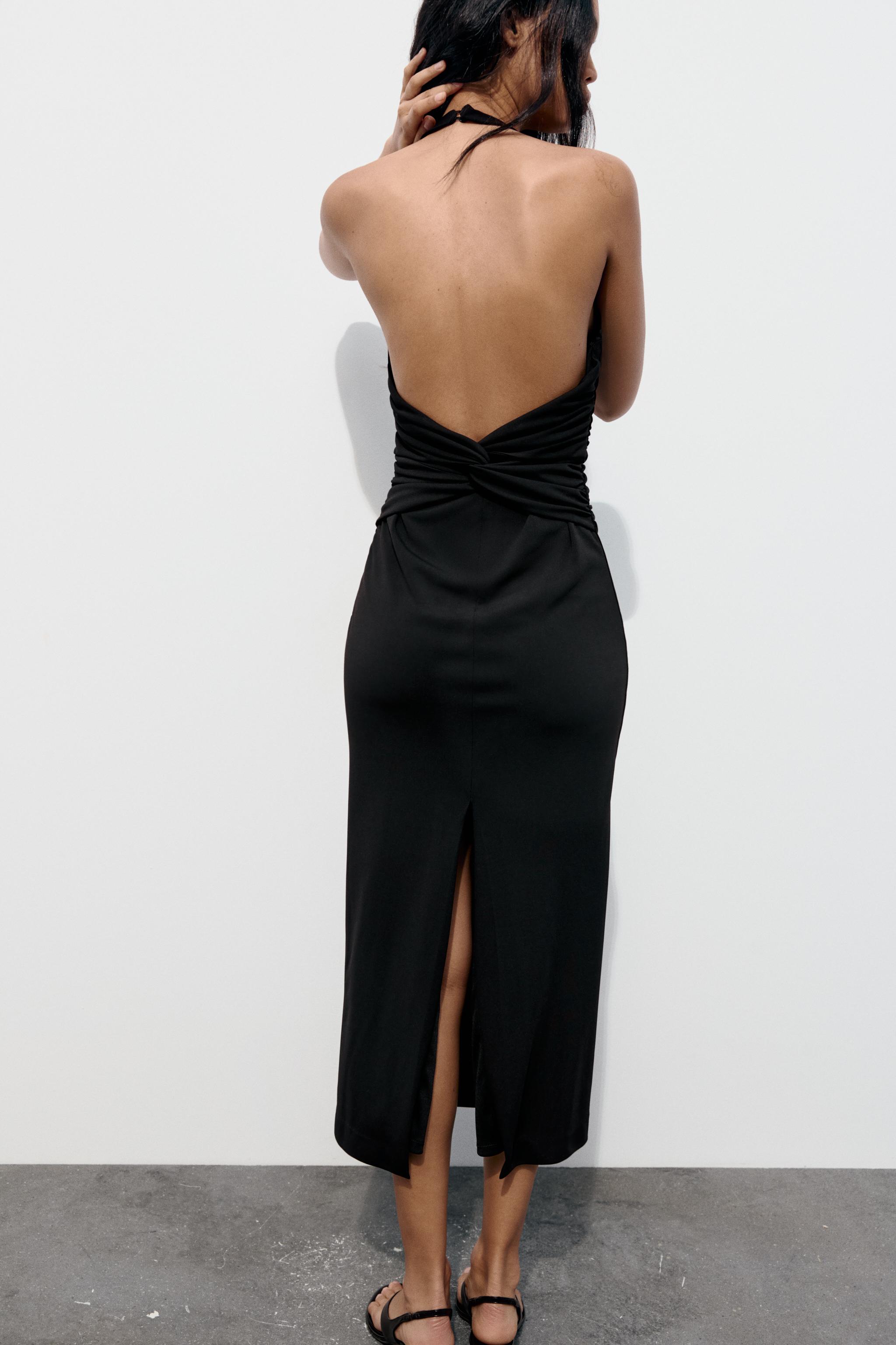 OPEN BACK HALTER DRESS