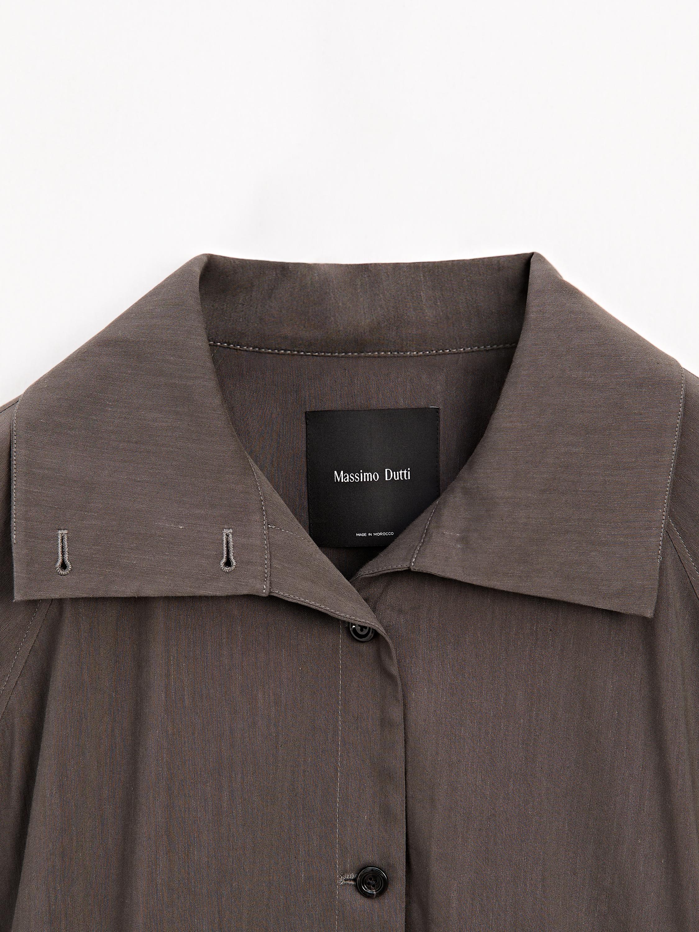 Linen blend bomber jacket