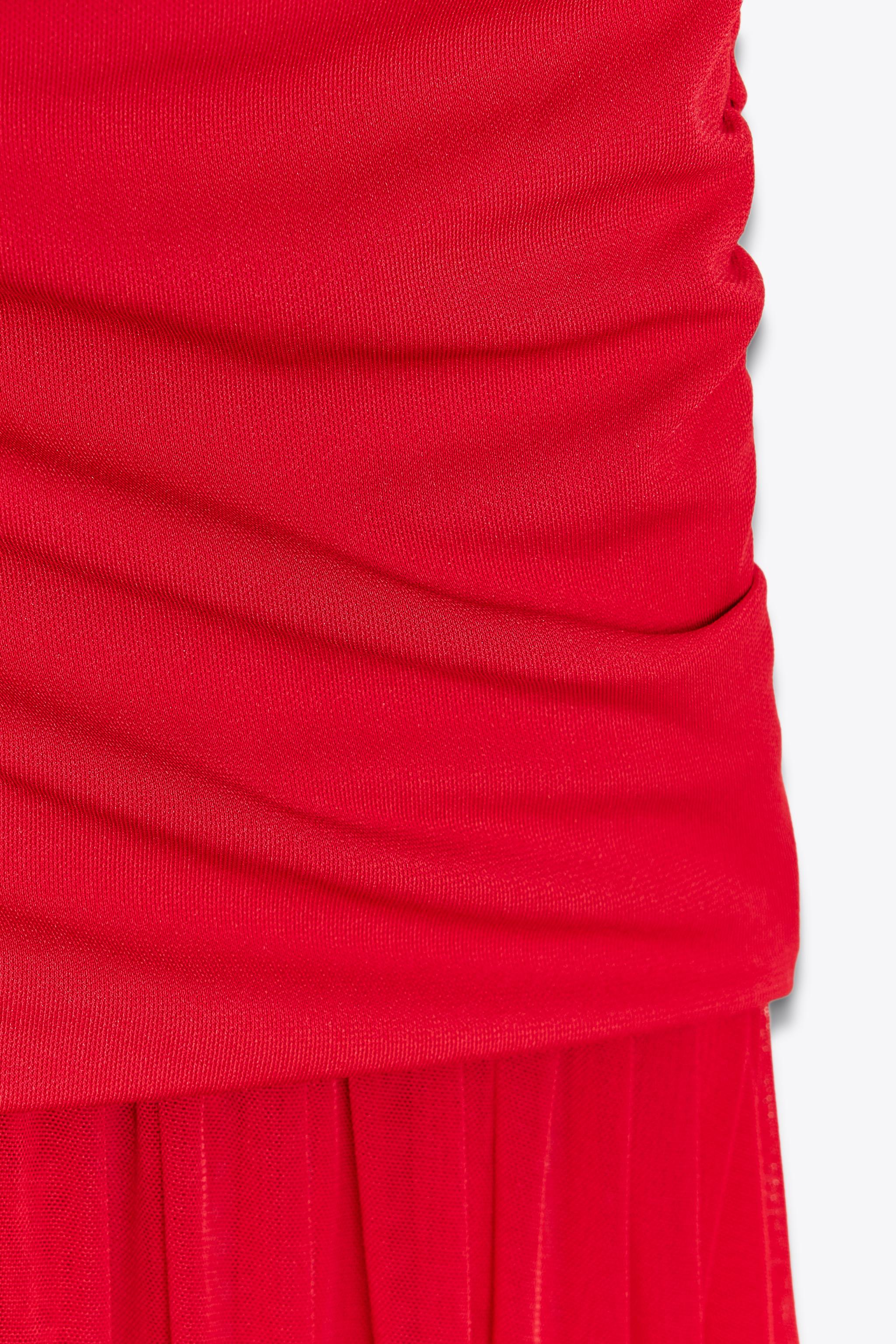 COMBINATION TULLE MIDI DRESS