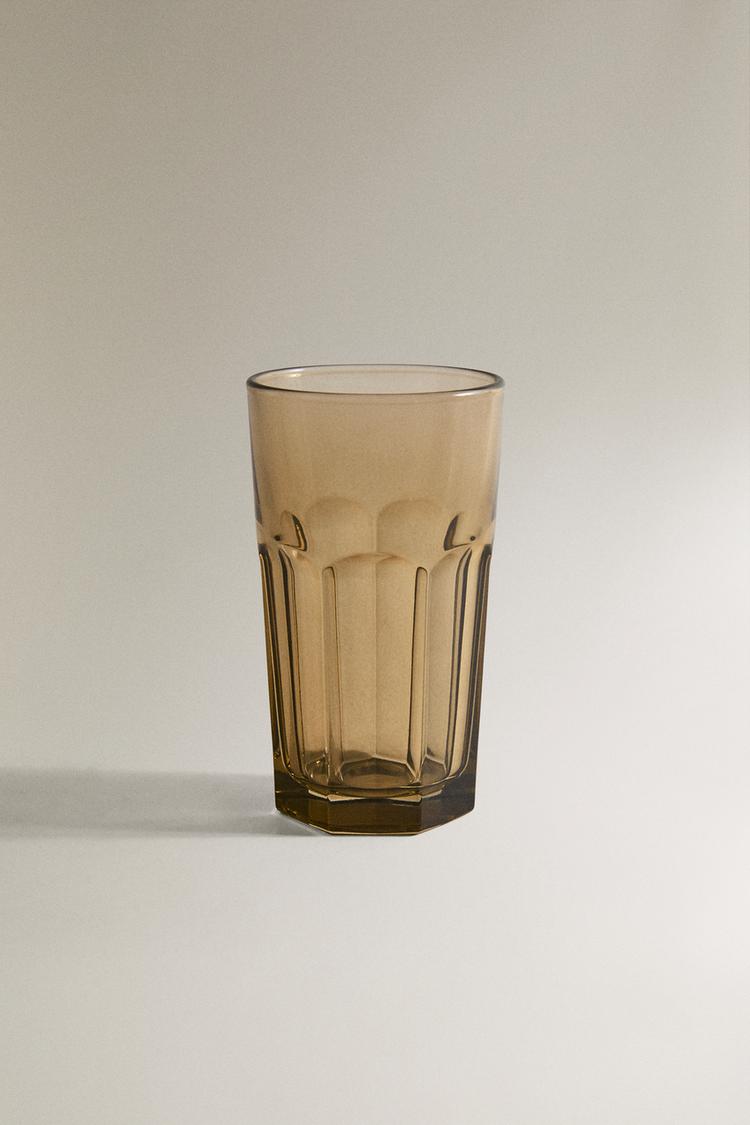 FACETED RAISED DESIGN GLASS SOFT DRINK TUMBLER - Zara product image